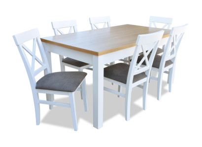 Esstisch + 6 Stühle Esszimmer Set Essgruppe Klassischer Tisch Tische S18/K64 Neu