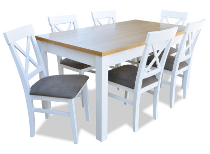 Esstisch + 6 Stühle Esszimmer Set Essgruppe Klassischer Tisch Tische S18/K64 Neu