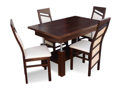 Designer Tisch + 4 Stühle Garnituren Komplett Dekor Wohnzimmer Esszimmer