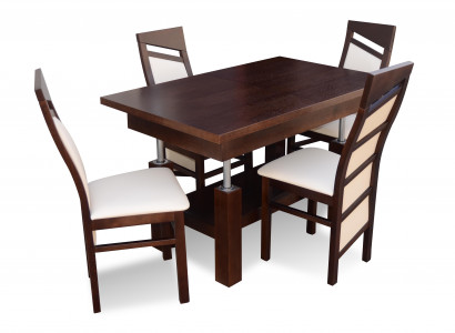 Designer Tisch + 4 Stühle Garnituren Komplett Dekor Wohnzimmer Esszimmer