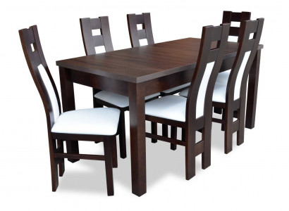 Klassischer Esstisch Tisch Holz Esszimmer Garnitur 6x Stühle Set Braun