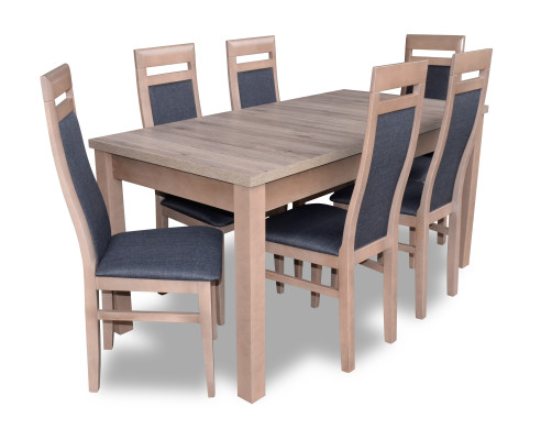 Esstisch Garnitur Tisch + 6x Stühle Stuhl Esszimmer Garnitur Tisch Holz