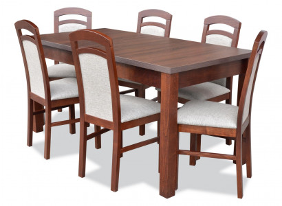 Komplett Set Esstisch + 6 Stühle Esszimmer Garnitur Ess Gruppe Tisch Tische 7tlg