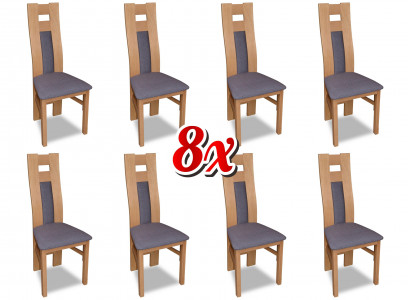 Garnitur Komplett 8x Designer Stuhl Set Esszimmer Lehn Polster Sitz Stühle Stoff