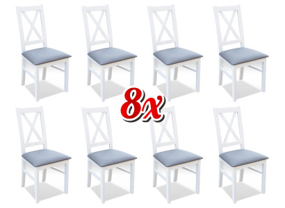 Designer Holz Stoff Polster Stühle Gastro Esszimmer Textil Set 8x Sessel Stuhl