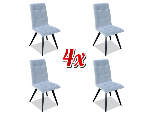 Stuhl Set 4x Stühle Textil Polster Lehn Massiv Holz Esszimmer Sitz Möbel Holz