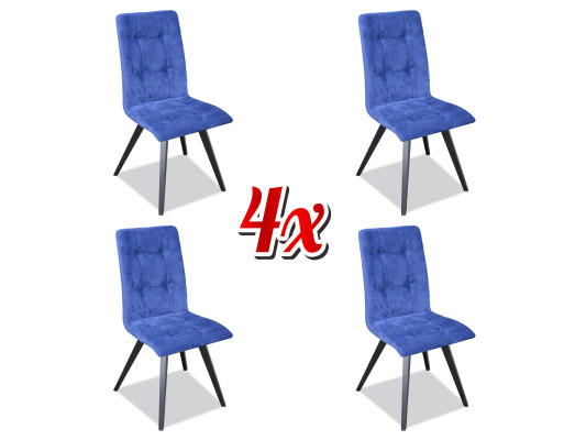 Stuhl Set 4x Stühle Textil Polster Lehn Massiv Holz Esszimmer Sitz Möbel Holz