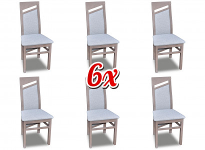 Esszimmerstuhl Stoff Polster Stühl Gastro Esszimmer Set 6x Massivholz Sessel