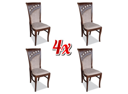 Design Stuhl 4x Gruppe Sessel Stühle Set Samt Textil Neu Esszimmer Restaurant