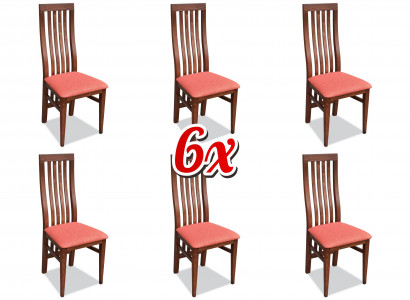 Garnitur Holz Lehn Polster Stühle Textil Esszimmer Set 6x Sessel Stuhl Gruppe