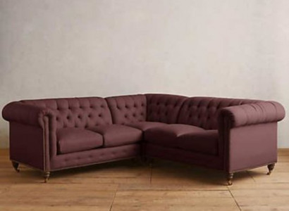 Chesterfield Ecksofa Couch Designer Polster Ecke Textil Sofa Garnitur 1013-14