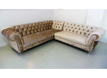 Chesterfield Ecksofa Couch Polster Neu Garnitur Sofa Ecke Ledersofa Textil