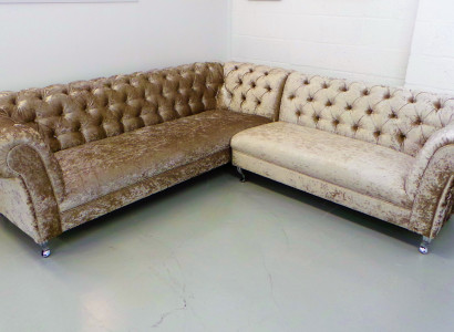 Chesterfield Ecksofa Couch Polster Neu Garnitur Sofa Ecke Ledersofa Textil