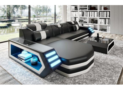 Ledersofa Ecksofa Sofa Couch Wohnlandschaft L Form Eckgarnitur Belfort 4