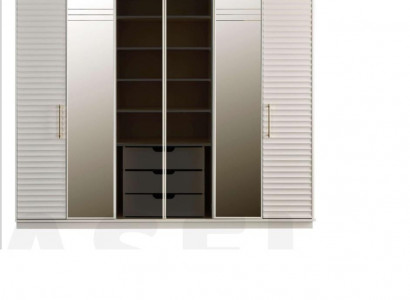 Designer Kleiderschrank mit Spiegel Schlafzimmer Luxus Möbel Schrank