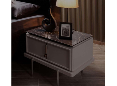 Brauner Nachttisch Stilvolle Schlafzimmer Holzmöbel Designer Möbel Neu