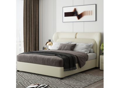 Weißes Edelstahlbett Moderne Schlafzimmer Betten Luxus Holzgestell Neu