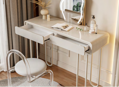 Weißer Schminktisch mit Schubladen Frisierkommode Luxus Kosmetiktisch