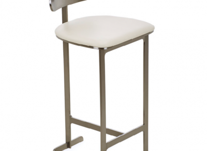 Weißer Barstuhl Lounge Möbel Polster Einsitzer Moderne Esszimmer Sitzer