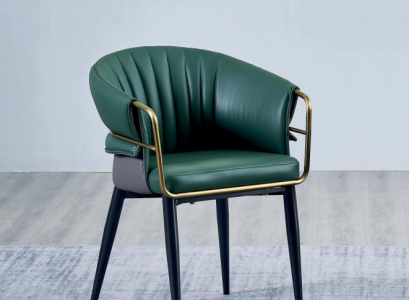 Grüner Esszimmerstuhl Designer Holzfüße Kunstlederstühle Edelstahl Möbel