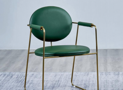 Grüner Edelstahlstuhl Designer Sessel Luxuriöser Einsitzer Moderne Möbel