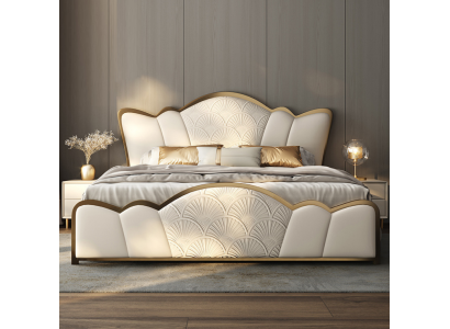 Schlafzimmer Möbell Stilvolles Weißes Doppelbett Moderne Lederbetten