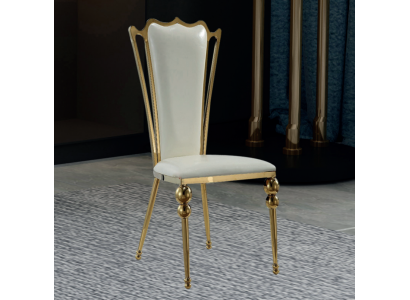 Esszimmer Möbel Designer Weiß-Goldener Stuhl Polster Möbel Modern Neu