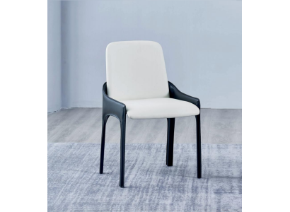 Moderner Weiß-Schwarzer Esszimmer Stuhl Designer Esszimmer Möbel Stuhl