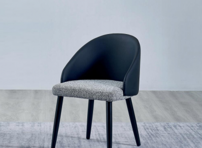 Grau-Blauer Esszimmerstuhl Luxuriöser Einsitzer Polstermöbel Holzstühle