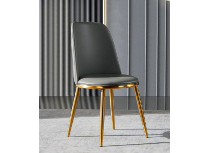 Grauer Esszimmerstuhl 1-Sitzer Designer Lehnstühle Moderner Einsitzer