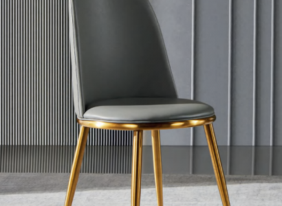 Grauer Esszimmerstuhl 1-Sitzer Designer Lehnstühle Moderner Einsitzer