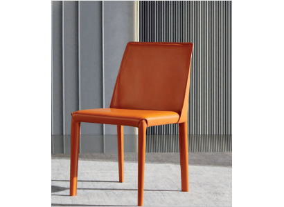 Oranger Kunstlederstuhl Esszimmermöbel Moderne Stühle Holzgestell Neu