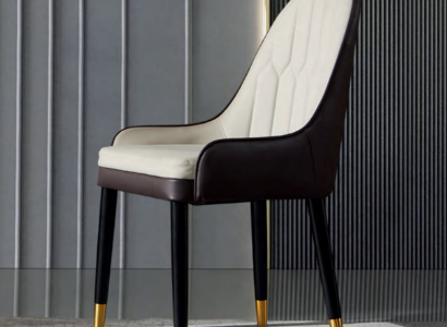 Schwarz-Weißer Esszimmerstuhl Design Kunstlederstühle Moderne Holzstühle