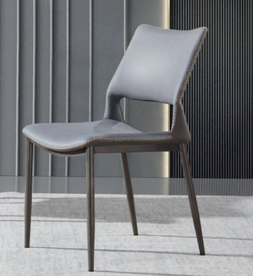 Grauer Esszimmerstuhl Designer 1-Sitzer Luxus Lehnstühle Einsitzer Neu