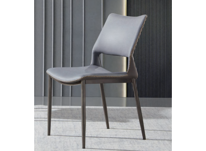 Grauer Esszimmerstuhl Designer 1-Sitzer Luxus Lehnstühle Einsitzer Neu