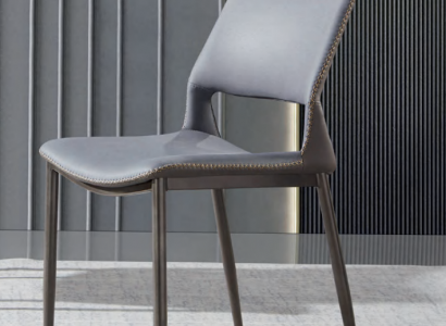 Grauer Esszimmerstuhl Designer 1-Sitzer Luxus Lehnstühle Einsitzer Neu