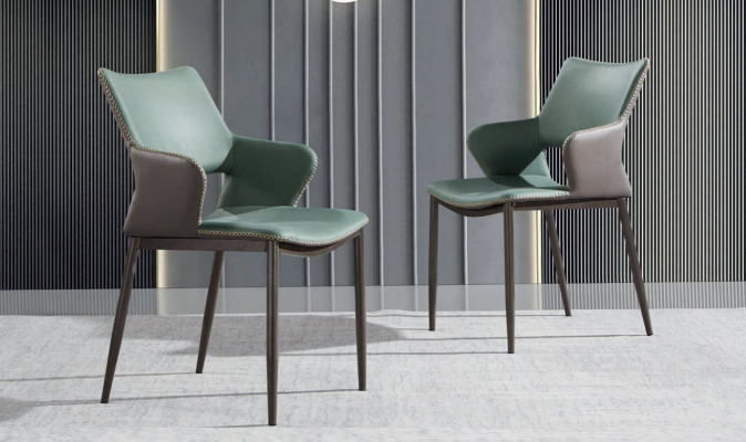 Braun-Grüne Holz Esszimmerstühle Designer Holzstuhl Moderne Lehnstühle