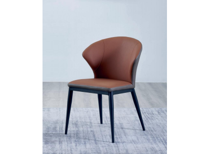 Esszimmer Schwarz-Brauner Stuhl Textil Einsitzer Designer Lehnstühle