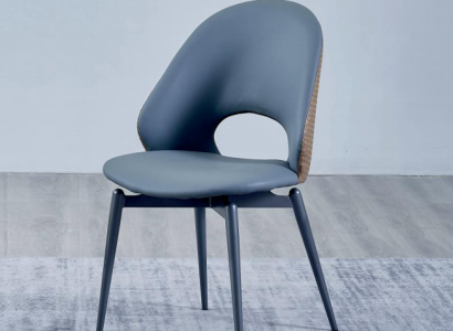 Grauer Einsitzer Designer Esszimmer Polsterstühle Luxus Holz Möbel Neu