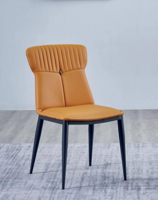 Braune Esszimmerstühle Designer Kunstleder EInsitzer Edle Holzstühle