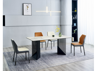 Moderne Esszimmer Möbel Designer Essgruppe 4x Polsterstühle Esstisch