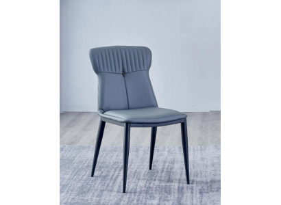 Kunstleder Sitzer Designer Esszimmer Blauer Stuhl Polsterstühle 1-Sitzer