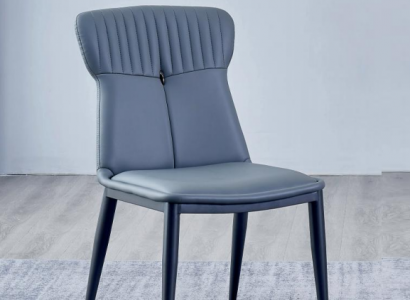 Kunstleder Sitzer Designer Esszimmer Blauer Stuhl Polsterstühle 1-Sitzer