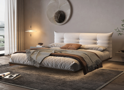 Weißes Schlafzimmer Bett Designer Wandbett LED-Betten Holzgestell Möbel