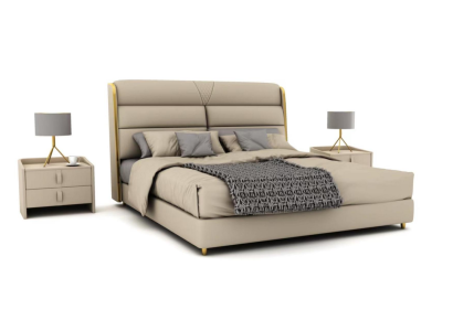 Hellbeiges Doppelbett Luxus Schlafzimmer Betten Modernes Bett Design