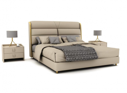 Hellbeiges Doppelbett Luxus Schlafzimmer Betten Modernes Bett Design