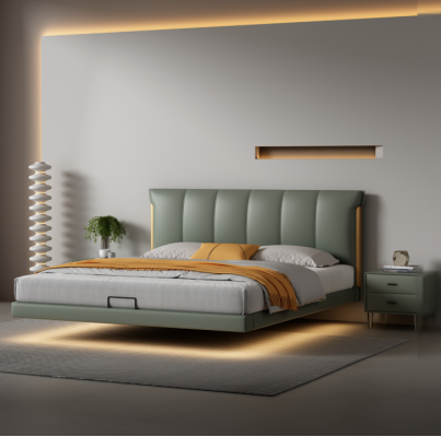 Grünes Wandbett Designer Schlafzimmer Betten Lederbetten Textilbetten