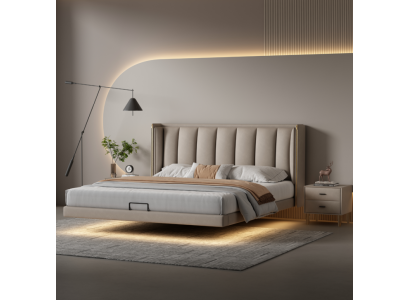 Weißes Schlafzimmer Doppelbett Designer Luxus Möbel Holzgestell Betten