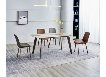 Esszimmer Möbel Designer Rechteckiger Tisch 4x Polsterstühle Luxus 5tlg