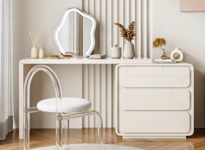 Weißer Moderner Schminktisch Designer Frisiertisch Mit Schubladen Neu